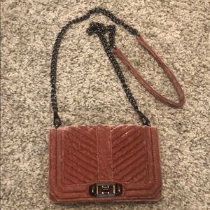 NWOT Rebecca Minkoff Crushed Velvet Chevron crossb